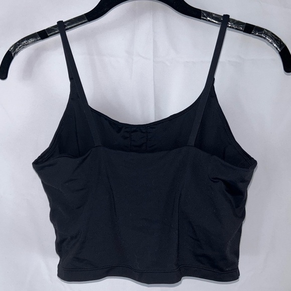 Oalka Tank Top Cami Cropped Thin Strap Pull On Scoop Neck Built in Shelf Bra - Picture 5 of 8